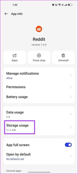 Tap-on-Storage-Usage لماذا لا يمكنني التصويت المؤيّد أو المعارِض على تطبيق Reddit