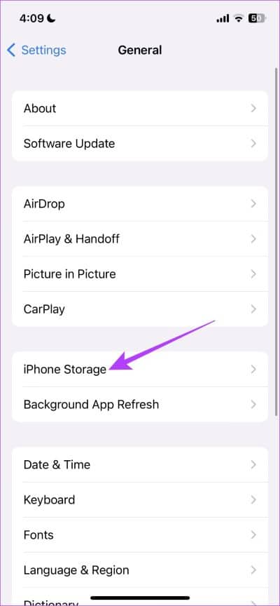 Tap-on-iPhone-Storage كيفية مسح ذاكرة التخزين المؤقت لـ Microsoft Teams على Windows و Mac و iPhone و Android