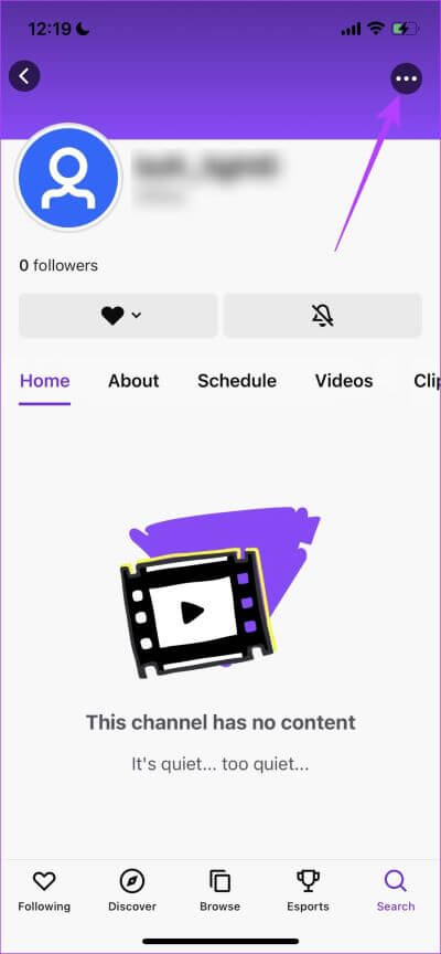 Tap-on-three-dots-on-profile 5 طرق لحظر شخص ما على تطبيق Twitch لأجهزة iPhone و Android