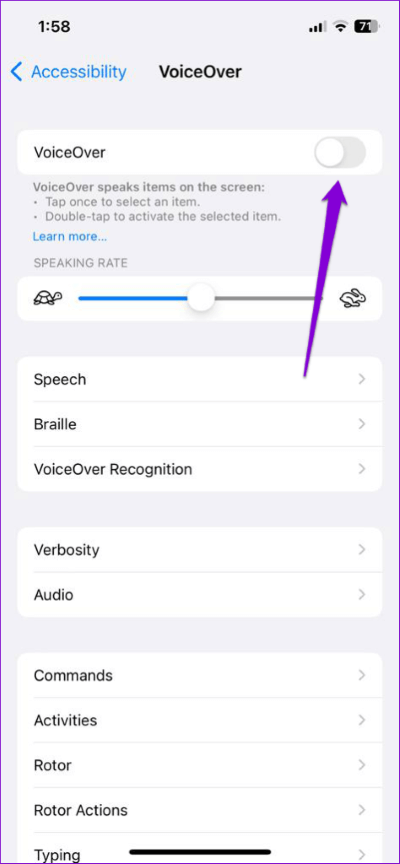 Turn-Off-VoiceOver-on-iPhone-474x1024-1 أفضل 7 طرق لإصلاح عدم عمل مركز التحكم على iPhone