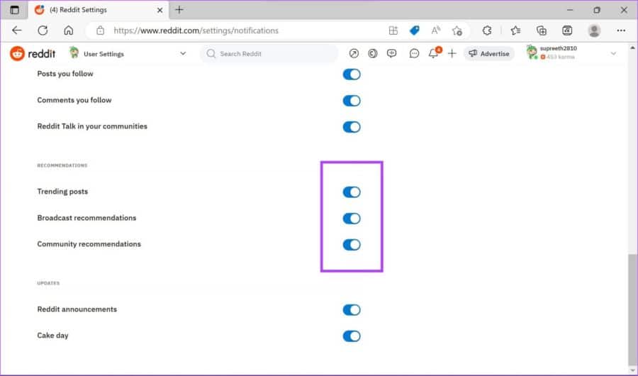 Turn-off-Toggles-1536x905-1-e1678527781266 كيفية إيقاف المنشورات الموصى بها في موجز Reddit
