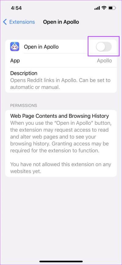 Turn-on-Toggle-for-Appolo كيفية فتح روابط Reddit في تطبيقات الطرف الثالث على iPhone و Android