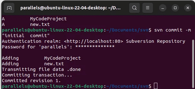 Ubuntu-Set-Up-Subversion-svn-commit-e1676423809673.png كيفية إعداد التحكم في إصدار Subversion في Ubuntu