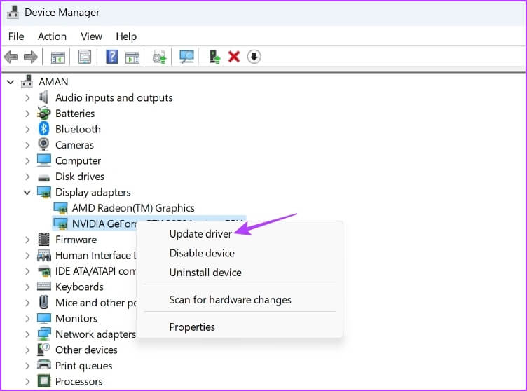 Update-driver-2 أفضل 7 طرق لإصلاح مشكلة الشاشة السوداء في مكتبة Steam على Windows 11