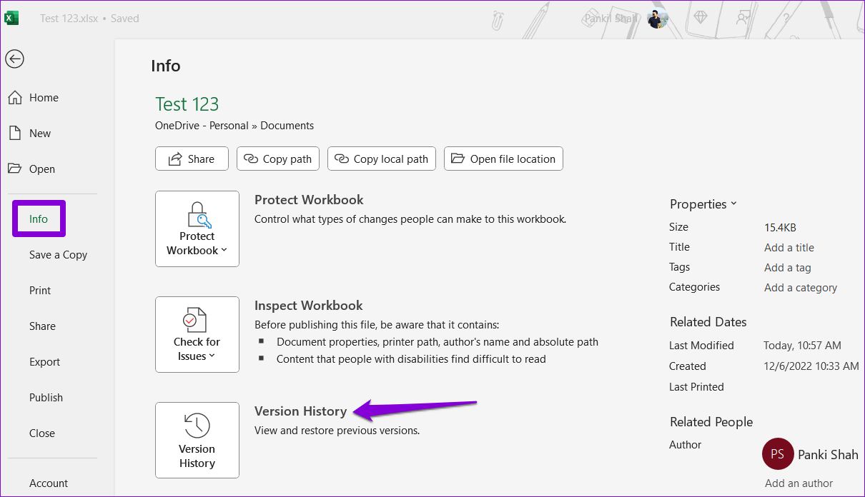 Version-History-in-Excel كيفية استخدام سجل الإصدارات في Microsoft Excel