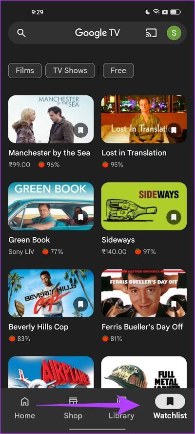 Watchlist-on-Google-TV كيفية إضافة الأفلام والعروض إلى قائمة Google Watchlist