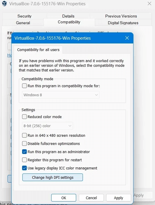 Windows-Access-Specified-Device-Compatibility-Mode-Settings.jpg كيفية إصلاح خطأ "يتعذر على Windows الوصول إلى مسار الجهاز أو الملف المحدد"