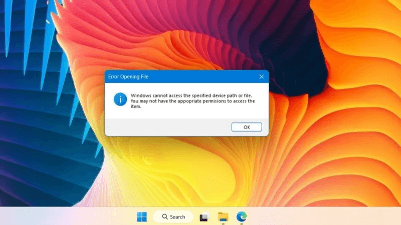 Windows-Access-Specified-Device-Error-Message-on-Desktop-800x450.jpg كيفية إصلاح خطأ "يتعذر على Windows الوصول إلى مسار الجهاز أو الملف المحدد"