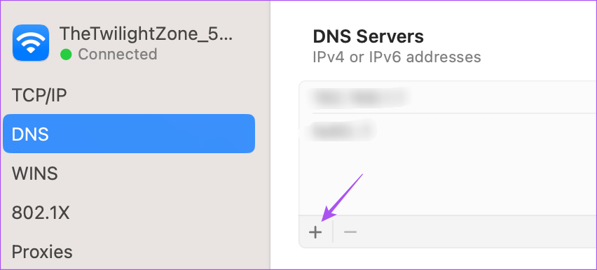 add-dns-server-entry-in-mac 8 أفضل إصلاحات لعدم تحميل Facebook في Google Chrome على Mac و Windows