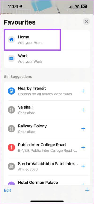 add-home-address-favorites-maps-iphone-474x1024-1 كيفية إضافة أو تغيير عنوان المنزل في Apple Maps على iPhone