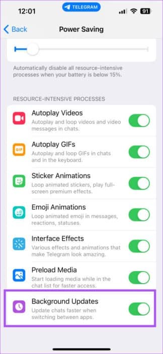 كيفية استخدام وضع توفير الطاقة في Telegram على iPhone و Android - %categories