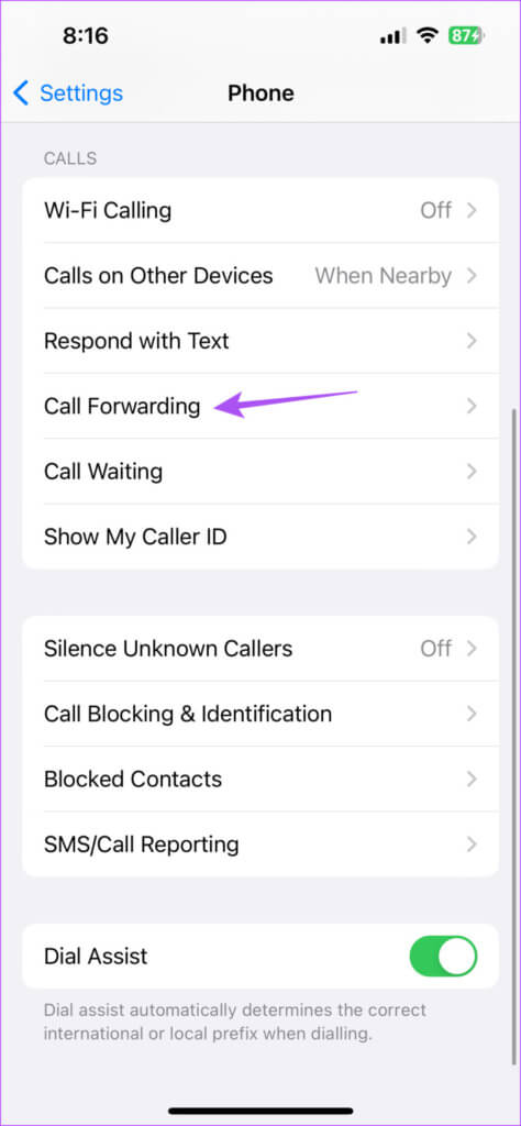 call-forwarding-settings-iphone-474x1024-1 أفضل 7 إصلاحات لانتقال المكالمات الواردة مباشرة إلى البريد الصوتي على iPhone