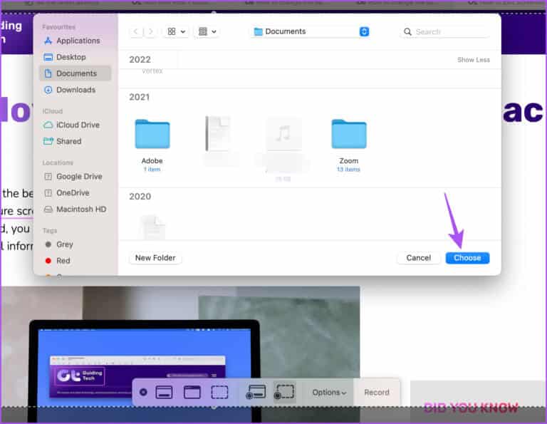 choose-new-folder-for-screenshots-mac-768x595-1 كيفية تغيير اسم الملف وموقع تنزيل لقطات الشاشة على نظام Mac