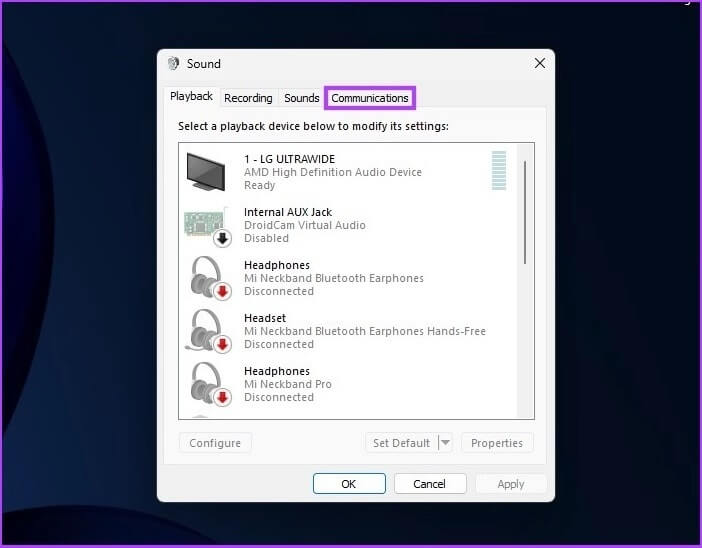 click-on-Communications كيفية منع Discord من خفض حجم صوت التطبيق على Windows