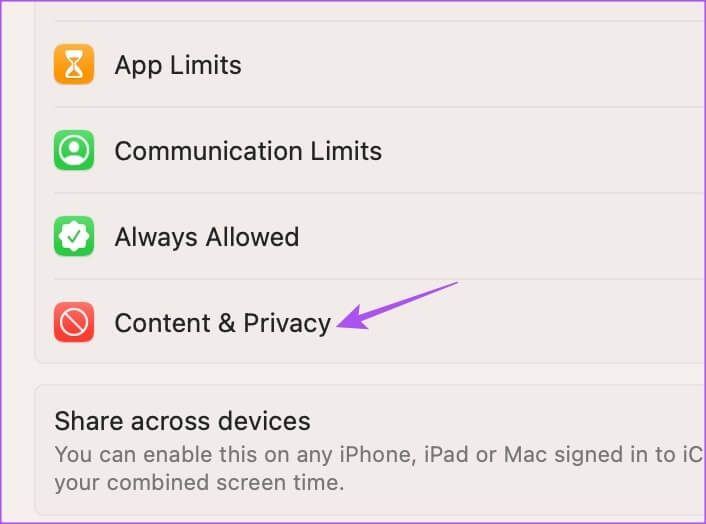 content-and-privacy-settings-mac أفضل 6 إصلاحات لعدم عمل Siri على Mac