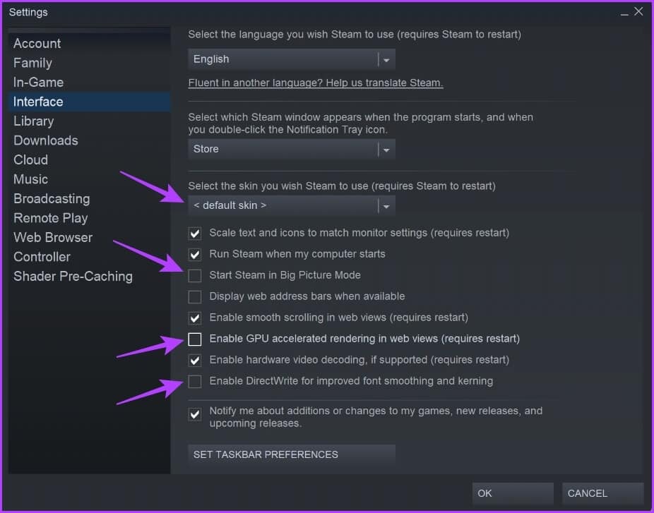 default-skin أفضل 7 طرق لإصلاح مشكلة الشاشة السوداء في مكتبة Steam على Windows 11