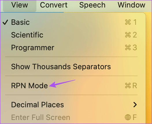 disable-RPN-mode-Mac أفضل 5 إصلاحات لعدم عمل تطبيق الآلة الحاسبة على Mac