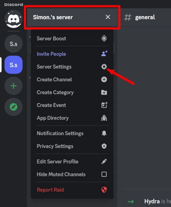 discord-how-to-add-hydra-bot-click-server-name-server-settings.jpg كيفية إضافة Hydra Bot إلى خادم Discord