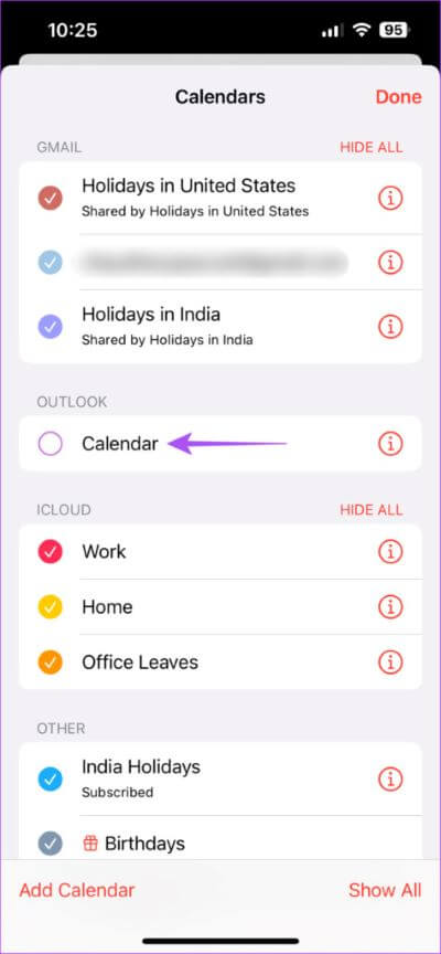 enable-outlook-calendar-in-calendar-app-iphone-474x1024-1 أفضل 8 إصلاحات لعدم تزامن تطبيق Calendar مع Outlook على iPhone