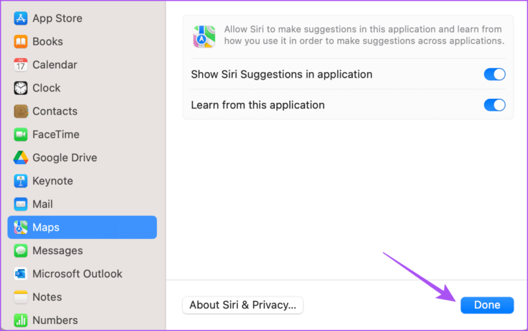 enable-siri-suggestion-for-apps-on-mac-768x482-1 أفضل 6 إصلاحات لعدم عمل Siri على Mac