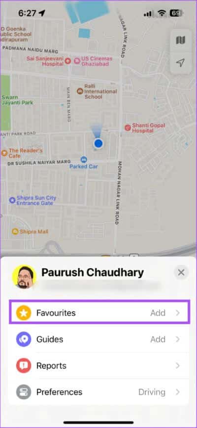 favorites-apple-maps-iphone-473x1024-1 كيفية إضافة أو تغيير عنوان المنزل في Apple Maps على iPhone