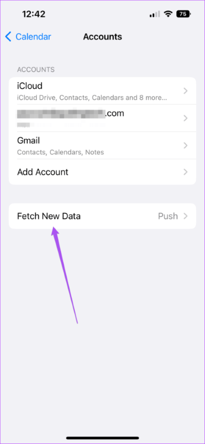 fetch-new-data-accounts-calendar-settings-iphone-474x1024-1 أفضل 8 إصلاحات لعدم تزامن تطبيق Calendar مع Outlook على iPhone