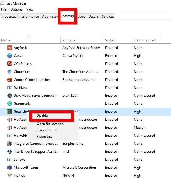 fix-black-screen-of-death-disable-startup-apps.jpg كيفية إصلاح شاشة الموت السوداء في Windows