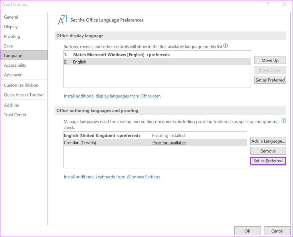 Comment changer la langue d'affichage et d'édition dans Microsoft Word ...