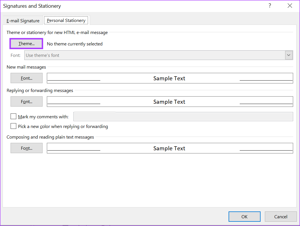 how-to-change-the-theme-of-outgoing-emails-in-microsoft-outlook-13 كيفية تغيير سمة رسائل البريد الإلكتروني الصادرة في Microsoft Outlook
