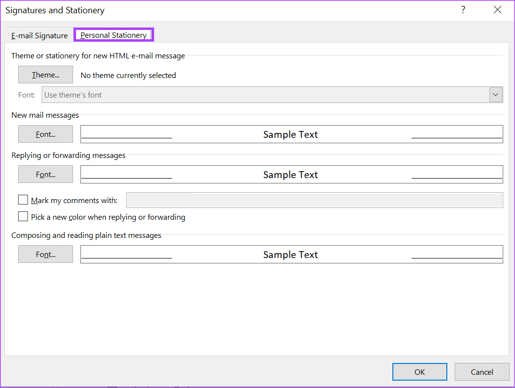 how-to-change-the-theme-of-outgoing-emails-in-microsoft-outlook-14 كيفية تغيير سمة رسائل البريد الإلكتروني الصادرة في Microsoft Outlook