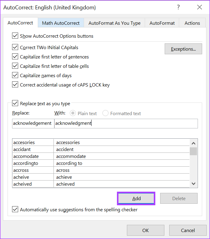 كيفية تحرير إعدادات التصحيح التلقائي في Microsoft Word - %categories