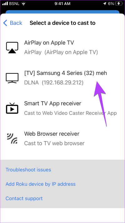 iPhone-All-Cast-App-Connect-Samsung-TV أفضل 4 طرق لبث الفيديو أو عكس شاشة iPhone على Samsung TV