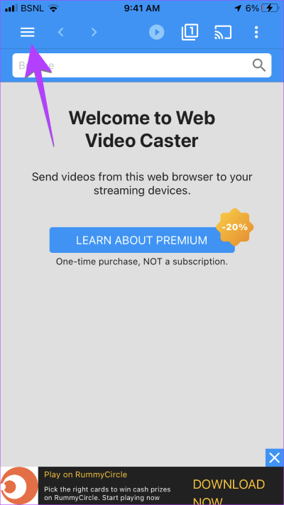 iPhone-All-Cast-App-Menu أفضل 4 طرق لبث الفيديو أو عكس شاشة iPhone على Samsung TV