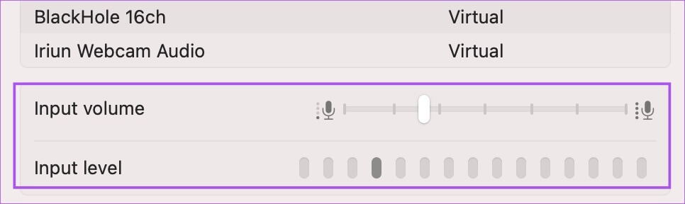 input-volume-and-level-settings-mac أفضل 6 إصلاحات لعدم عمل Siri على Mac