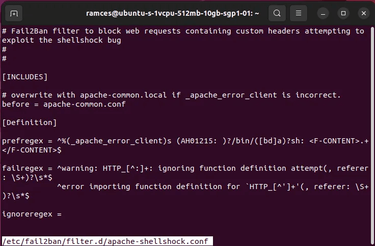 install-fail2ban-linux-15-sample-filter-file.png كيف تحمي خادمك باستخدام Fail2Ban في Linux