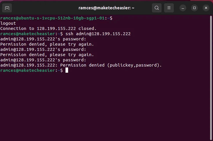 install-fail2ban-linux-19-login-fail-attempt.png كيف تحمي خادمك باستخدام Fail2Ban في Linux