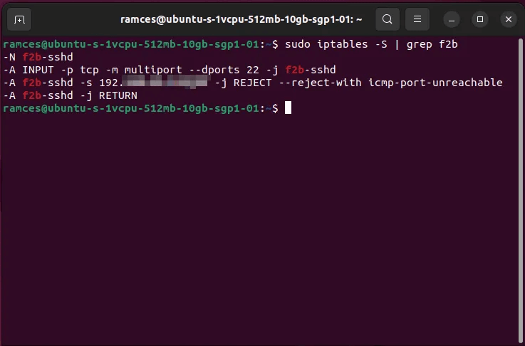 install-fail2ban-linux-22-blocked-ip-address-fail2ban.png كيف تحمي خادمك باستخدام Fail2Ban في Linux