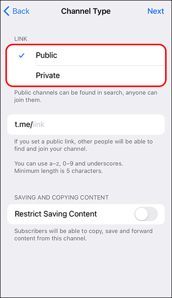 iphone-channel-type كيفية إنشاء قناة في Telegram