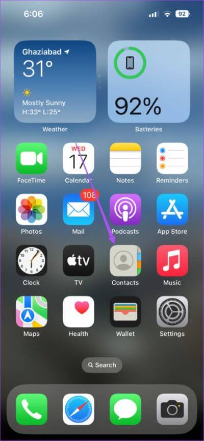 open-contacts-on-iphone-474x1024-1 كيفية إضافة أو تغيير عنوان المنزل في Apple Maps على iPhone