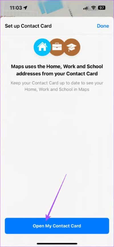 open-my-contact-card-apple-maps-iphone-474x1024-1 كيفية إضافة أو تغيير عنوان المنزل في Apple Maps على iPhone
