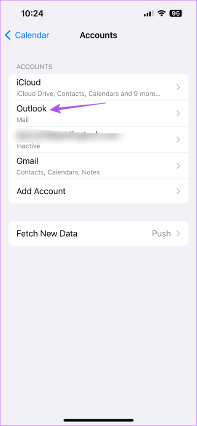 outlook-accounts-calendar-settings-iphone-474x1024-1 أفضل 8 إصلاحات لعدم تزامن تطبيق Calendar مع Outlook على iPhone