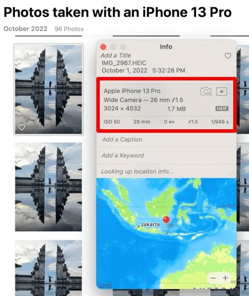 photos-app-info-window.jpg كيفية إنشاء واستخدام الألبومات الذكية في تطبيق الصور على Mac