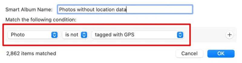photos-app-new-smart-album-without-location-data-800x209.jpg كيفية إنشاء واستخدام الألبومات الذكية في تطبيق الصور على Mac