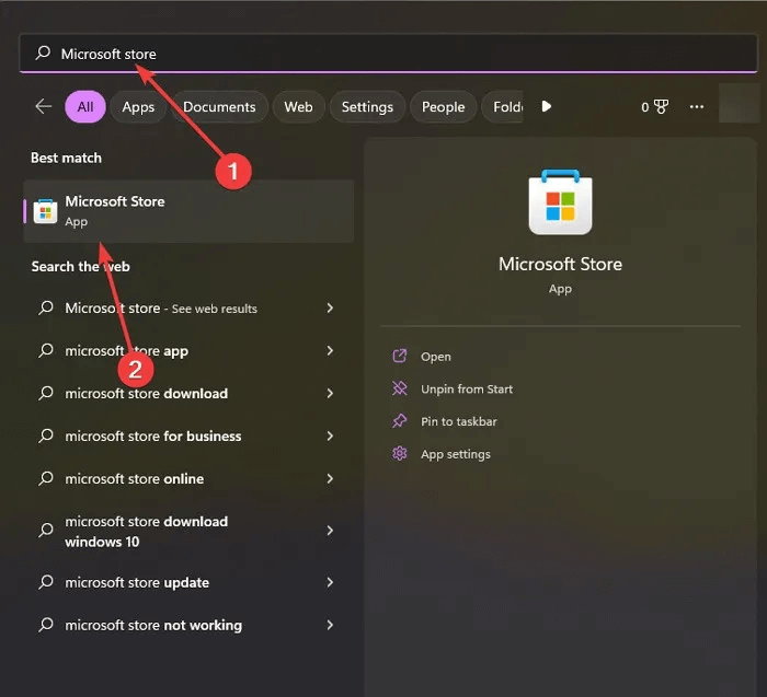 powershell-Microsoft-store-in-search-results.jpg 5 طرق لإصلاح تعذر عثور Windows على PowerShell.exe