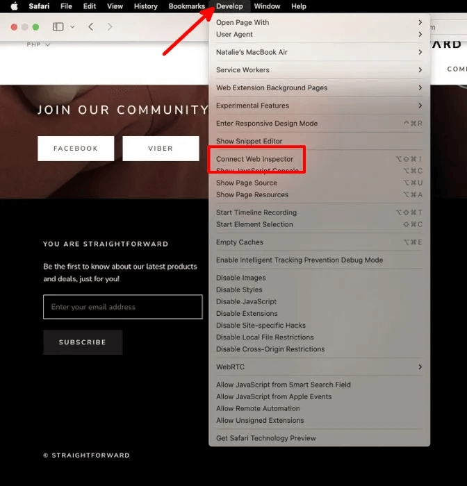 scrolling-screenshot-manual-web-inspector.jpg كيفية التقاط لقطة شاشة قابلة للتمرير على Mac