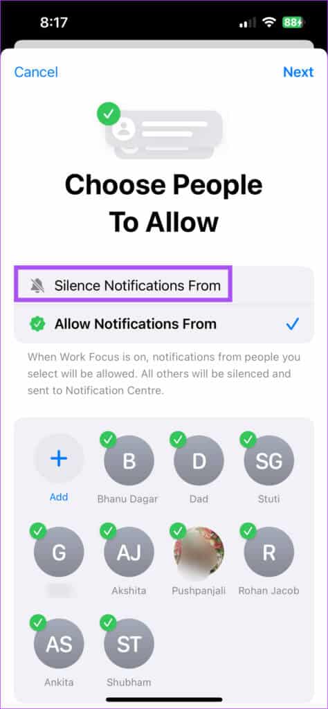 silence-notifications-from-focus-mode-iphone-474x1024-1 أفضل 7 إصلاحات لانتقال المكالمات الواردة مباشرة إلى البريد الصوتي على iPhone