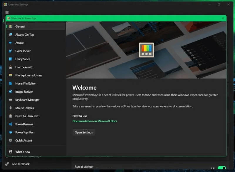 1-powertoys-welcome-800x585.jpg كيفية ضبط زر طباعة الشاشة لفتح أداة القص في Windows