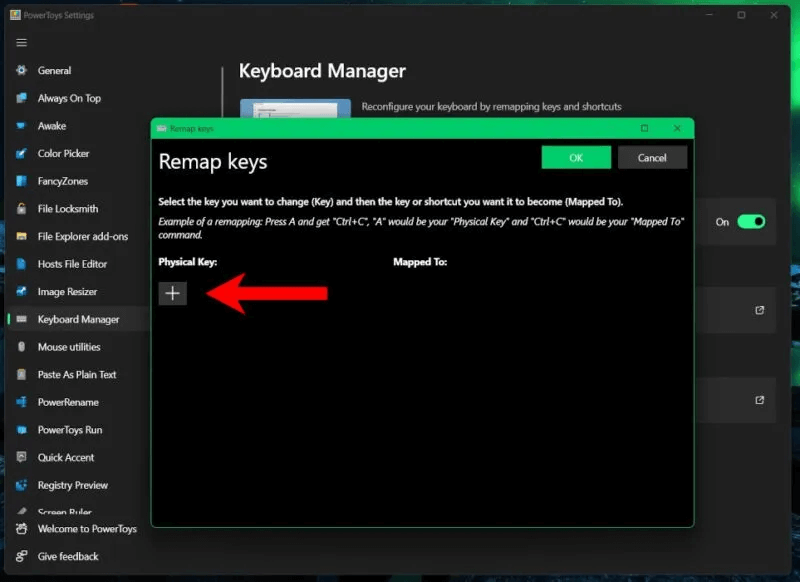 8-powertoys-keyboard-manager-remap-800x582.jpg كيفية ضبط زر طباعة الشاشة لفتح أداة القص في Windows