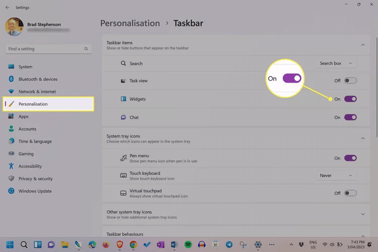 A2-MakeWindows11LookLikeWindows10-annotated-7edd1562460a46789a7811b8c95e2332 7 طرق لجعل Windows 11 يبدو مثل Windows 10