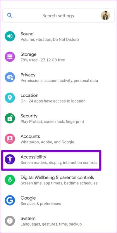 Accessibility-settings-on-Android-513x1024-1 أفضل 9 طرق لإصلاح شاشة Netflix السوداء مع مشكلة في الصوت على الهاتف المحمول وسطح المكتب